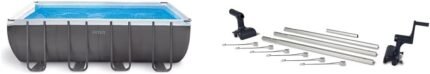 Intex Schwimmbadrahmen-Set Ultra Quadra, 549 x 274 x 132 cm, XTR 26356 & 28051 Solar-Rolle