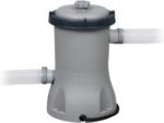 Bestway Power Steel Ovaler Stahlrahmenpool-Set mit Filterpumpe, 7250 L, grau, 424 x 250 x 100 cm
