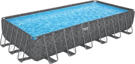 Bestway Pool-Set, rechteckig, 24 ft x 12 ft x 52 Zoll oder 7,32 m x 3,66 m x 1,32 m