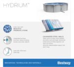 Bestway Hydrium Stahlwandpool Komplett-Set mit Sandfilteranlage 500 x 360 x 120 cm, grau, rund