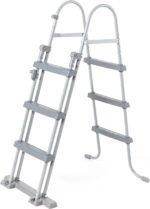 Bestway Power Steel Ovaler Stahlrahmenpool-Set mit Filterpumpe, 7250 L, grau, 424 x 250 x 100 cm