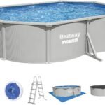 Bestway Hydrium 500 x 366 x 122 cm Ovaler Aufstellpool mit Stahlwand