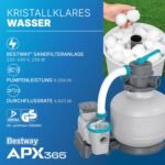 Bestway APX365 Winterfestes Frame Pool Set, 732 x 366 x 132 cm, Sandfilteranlage, 30.045 Liter, Dunkle Marmor-Optik, Ganzjahresschutz, Werkzeugloser Aufbau, Sicherheitsleiter, Abdeckplane