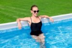 Bestway Power Steel Frame Pool Set mit Filterpumpe 427 x 250 x 100 cm, grau, oval