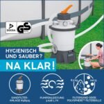 Bestway Power Steel Frame Pool Set mit Sandfilteranlage 412 x 201 x 122 cm, grau, eckig