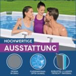 Bestway Power Steel Frame Pool Set mit Filterpumpe 282 x 196 x 84 cm, grau, eckig