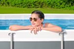 Bestway Power Steel Frame Pool Set mit Filterpumpe 282 x 196 x 84 cm, grau, eckig