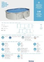 Bestway Hydrium Stahlwandpool Komplett-Set mit Sandfilteranlage 500 x 360 x 120 cm, grau, rund