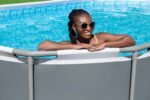 Bestway Power Steel Frame Pool Set mit Filterpumpe 427 x 250 x 100 cm, grau, oval