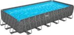 Bestway APX365 Winterfester Solo Pool ohne Zubehör 732 x 366 x 132 cm, Marmor-Optik (Dunkel), eckig