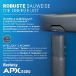 Bestway APX365 Winterfestes Frame Pool Set, 732 x 366 x 132 cm, Sandfilteranlage, 30.045 Liter, Dunkle Marmor-Optik, Ganzjahresschutz, Werkzeugloser Aufbau, Sicherheitsleiter, Abdeckplane