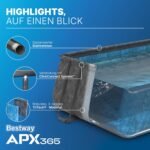 Bestway APX365 Winterfestes Frame Pool Set, 732 x 366 x 132 cm, Sandfilteranlage, 30.045 Liter, Dunkle Marmor-Optik, Ganzjahresschutz, Werkzeugloser Aufbau, Sicherheitsleiter, Abdeckplane