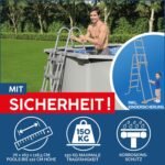 Bestway Hydrium Stahlwandpool Komplett-Set mit Sandfilteranlage 500 x 360 x 120 cm, grau, rund