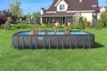 Bestway APX365 Winterfester Solo Pool ohne Zubehör 732 x 366 x 132 cm, Marmor-Optik (Dunkel), eckig