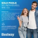 Bestway APX365 Winterfester Solo Pool ohne Zubehör 732 x 366 x 132 cm, Marmor-Optik (Dunkel), eckig