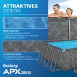 Bestway APX365 Winterfester Solo Pool ohne Zubehör 732 x 366 x 132 cm, Marmor-Optik (Dunkel), eckig