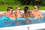 Bestway Power Steel Frame Pool Set mit Filterpumpe 427 x 250 x 100 cm, grau, oval
