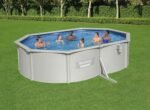 Bestway Hydrium Stahlwandpool Komplett-Set mit Sandfilteranlage 500 x 360 x 120 cm, grau, rund