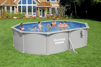 Bestway Hydrium 500 x 366 x 122 cm Ovaler Aufstellpool mit Stahlwand