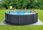 Intex Schwimmbad Ø 478 x 124 cm Gestellbecken Set Graphit
